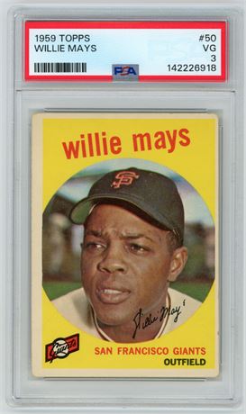 1959 Topps #50 Willie Mays PSA 3 VG