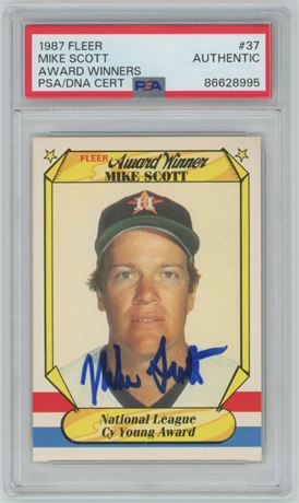 1987 Fleer Award Winners #37 Mike Scott PSA Authentic Auto