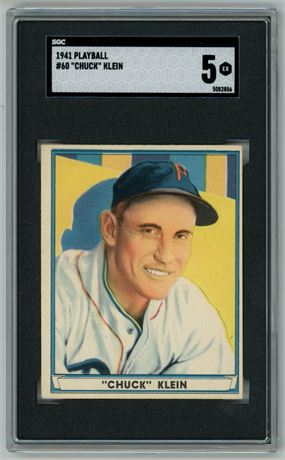 1941 Playball #60 Chuck Klein SGC 5 EX