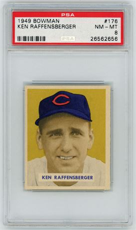 1949 Bowman #176 Ken Raffensberger RC PSA 8 NMMT