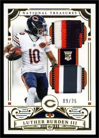2025 Panini National Treasures #4 Luther Burden RC 9/35 w/ Multicolor Patches