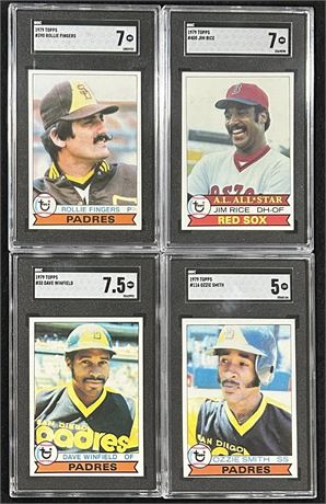 1979 Topps SGC Graded Stars Lot (4) w Ozzy Smith RC