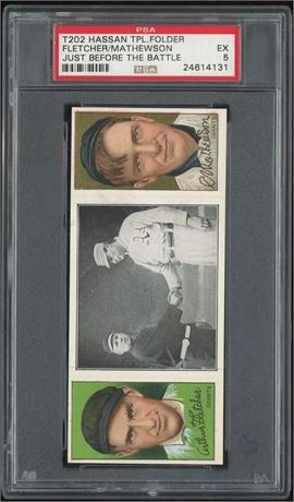 1912 T202 Hassan Fletcher/Mathewson "Just Before The Battle" PSA 5 EX