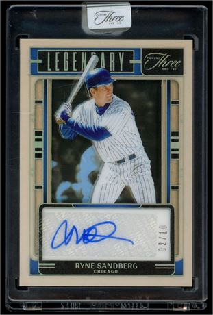 2025 Panini Three and Two Legendary Signatures Ryne Sandberg 2/10 Auto Encased
