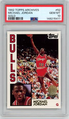 1992 Topps Archives #52 Michael Jordan Gold PSA 10 GEM MINT