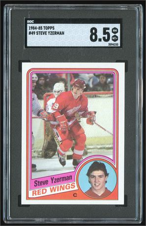 1984-85 Topps #49 Steve Yzerman RC SGC 8.5 NM-MT+