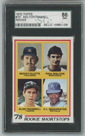 1978 Topps #707 Molitor/Trammell RC SGC 7.5 NM+