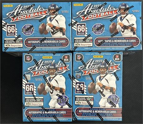 2022 Panini Absolute Football Blaster Box Sealed Lot (4) Fanatics Exclusive