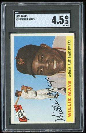 1955 Topps #194 Willie Mays SGC 4.5 VG-EX+