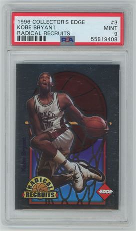 1996 Collector's Edge #3 Kobe Bryant Radical Recruits 2494/6750 PSA 9 MINT