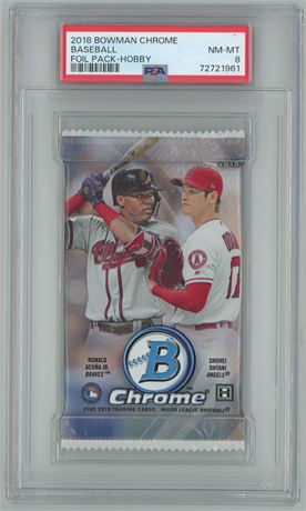 2018 Bowman Chrome Baseball Foil Pack-Hobby PSA 8 NMMT