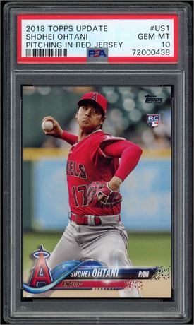 2018 Topps Update #US1 Shohei Ohtani Pitching In Red Jersey RC PSA 10 GEMMT