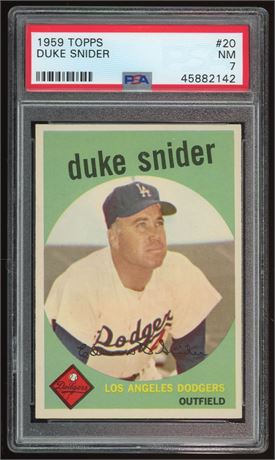 1959 Topps #20 Duke Snider PSA 7 NM