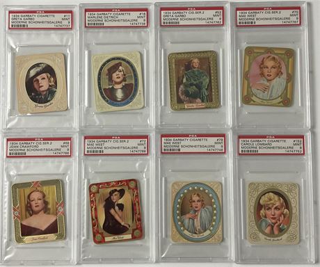 1934 Garbaty Movie Star Graded Lot (8) all PSA 9 MINT