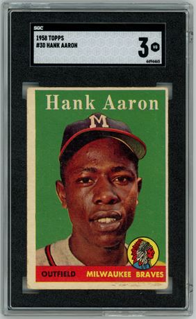 1958 Topps #30 Hank Aaron SGC 3 VG