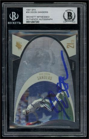 1997 SPX #36 Deion Sanders BGS Authentic Auto