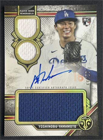 2024 Topps Triple Threads 2/99 Yoshinobu Yamamoto Rookie Dual Patch Auto