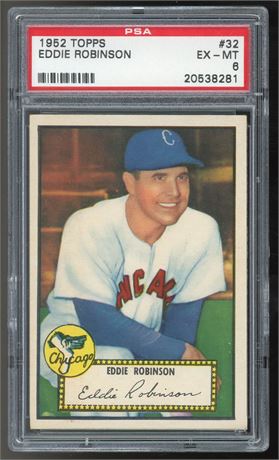 1952 Topps #32 Eddie Robinson PSA 6 EXMT