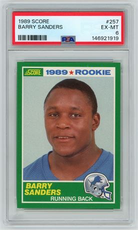 1989 Score #257 Barry Sanders RC PSA 6 EXMT
