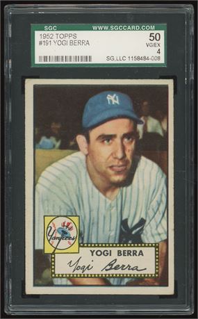 1952 Topps #191 Yogi Berra SGC 4 VGEX