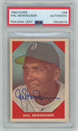 1960 Fleer #68 Hal Newhouser Auto PSA Authentic