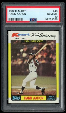 1982 K-Mart #43 Hank Aaron PSA 10 GEM MINT