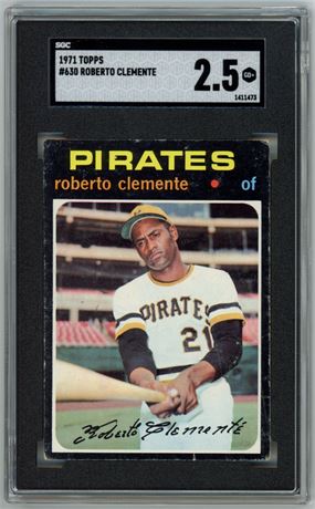 1971 Topps #630 Roberto Clemente SGC 2.5 GOOD+ Centered