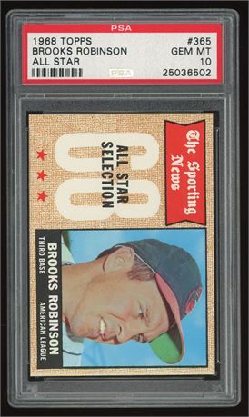 1968 Topps #365 Brooks Robinson All-Star PSA 10 GEM MINT Dead Centered