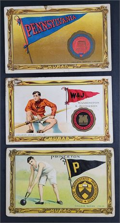 1910 T51 College Series Raw Lot (3) w/ Princeton, and Pennsylvania