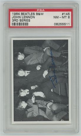 1964 Beatles B&W #145 John Lennon 3rd Series PSA 8 NMMT