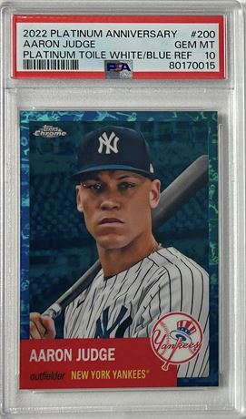 2022 Topps Chrome Platinum Anniversary #200 Aaron Judge 55/199 PSA 10 GEM MINT