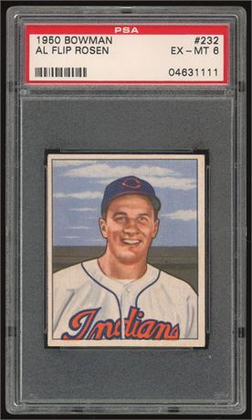 1950 Bowman #232 Al "Flip" Rosen PSA 6 EXMT