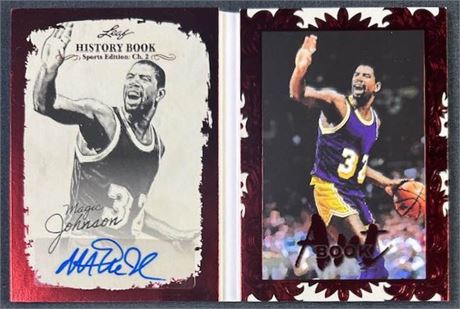 2025 Leaf History Book 1/1 Magic Johnson Art Booklet Autograph
