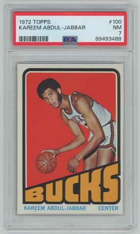 1972 Topps #100 Kareem Abdul-Jabbar PSA 7 NM