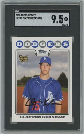 2008 Topps Update Clayton Kershaw RC SGC 9.5 MINT+