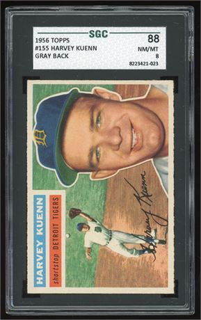 1956 Topps #155 Harvey Kuenn Gray Back SGC 8 NMMT
