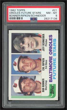 1982 Topps #21 & Donruss #405 Graded Lot Cal Ripken Jr RC's Both PSA 8 NMMT