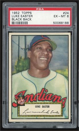 1952 Topps #24 Luke Easter Black Back PSA 6 EXMT
