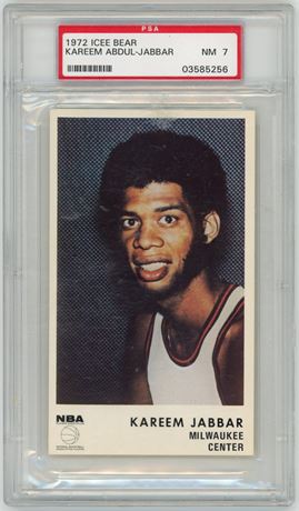 1972 Icee Bear Kareem Abdul-Jabbar PSA 7 NM