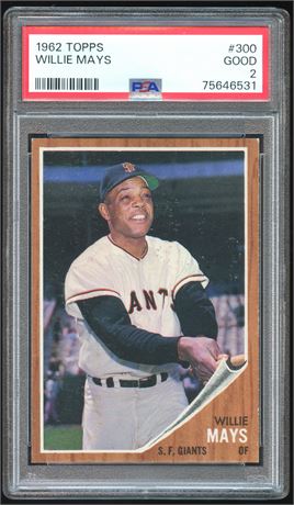 1962 Topps #300 Willie Mays PSA 2 GOOD