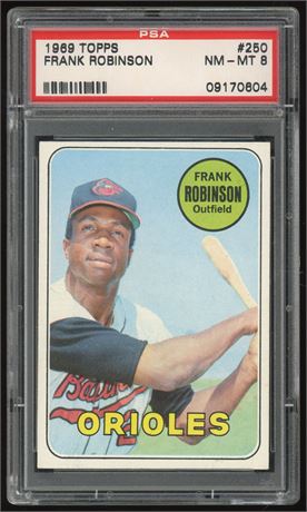 1969 Topps #250 Frank Robinson PSA 8 NMMT