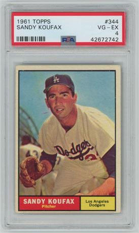 1961 Topps #344 Sandy Koufax PSA  4 VGEX