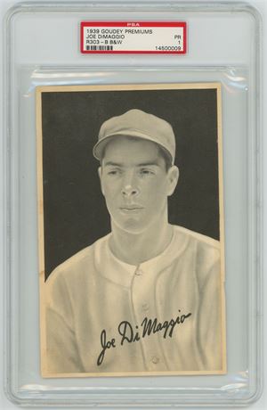 1939 Goudey Premiums R303-B Joe Dimaggio Black & White PSA 1 POOR