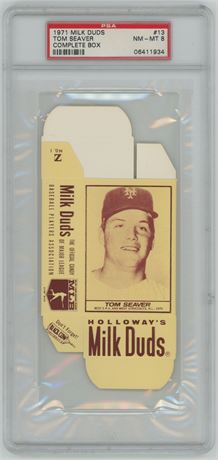 1971 Milk Duds #13 Tom Seaver Complete Box PSA 8 NMMT Pop 4, 2 Higher