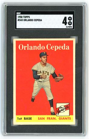 1958 Topps #343 Orlando Cepeda RC SGC 4 VGEX