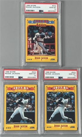 1988 Score Reggie Jackson PSA 10 Graded Lot (3)