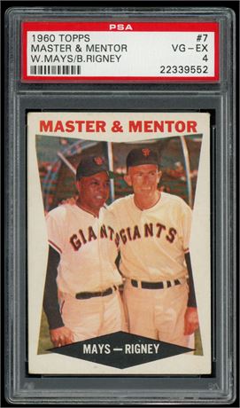 1960 Topps #7 Master & Mentor Willie Mays PSA 4
