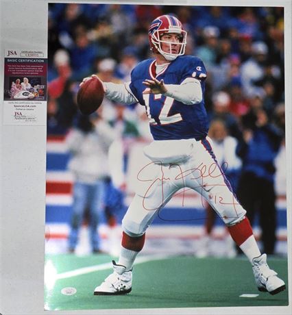 Jim Kelly Autographed 16x20 Photo w/ '12' Inscription JSA