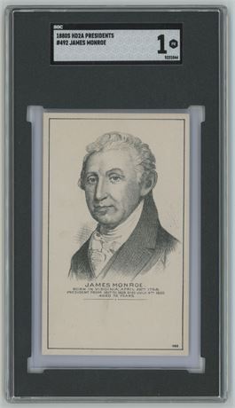 1880's HD2A Presidents #492 James Monroe SGC 1 POOR