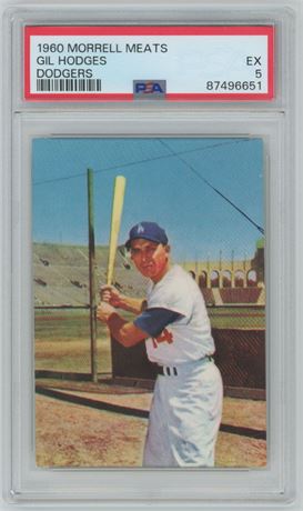 1960 Morrell Meats Gil Hodges Dodgers PSA 5 EX